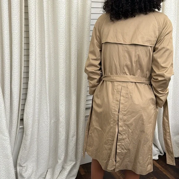 EVERLANE drape Classic Tan Trench Coat Sz xs - Picture 9 of 10